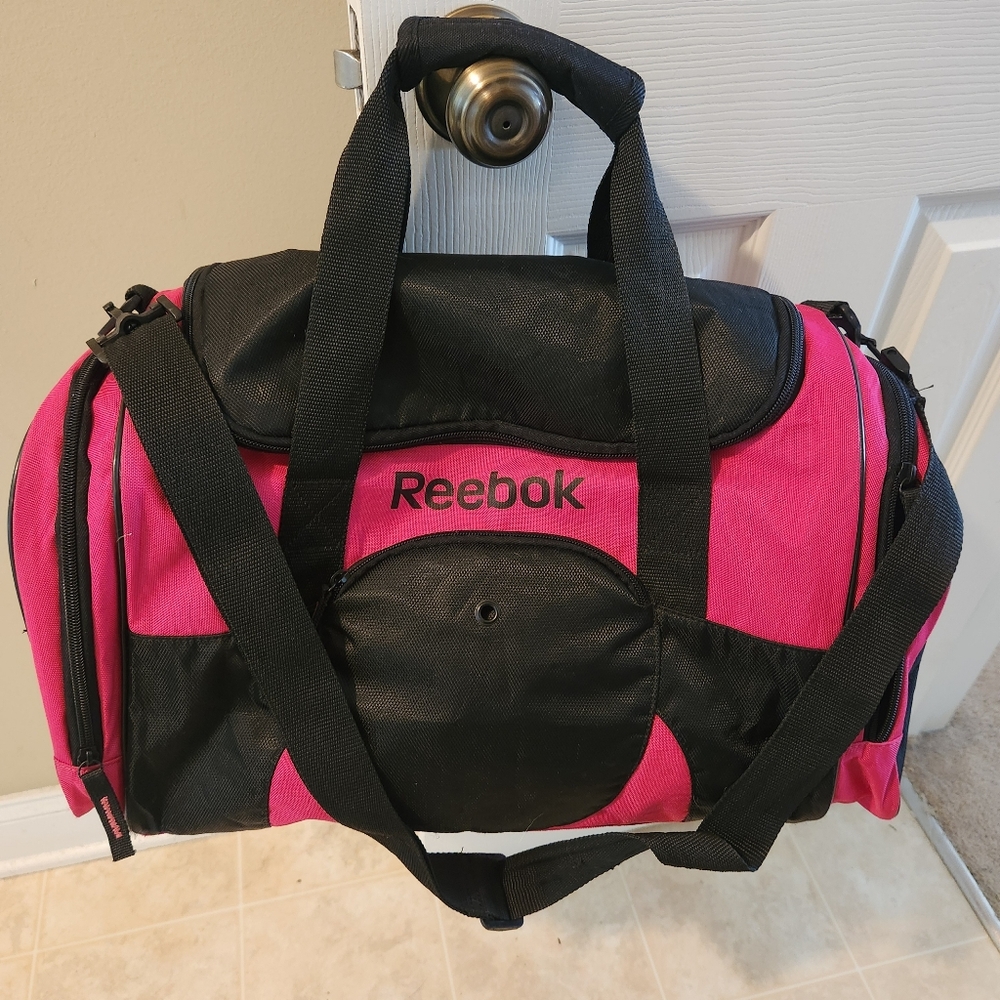 Reebok Pink And Black Duffle Bag